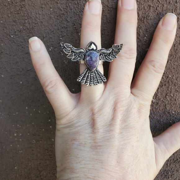New Lepidolite 925 Silver Mystic Ring. - Picture 6 of 16